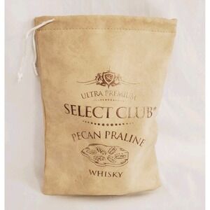 Ultra Premium Select Club Pecan Praline Whiskey Bag Suede Soft Feel Drawstring